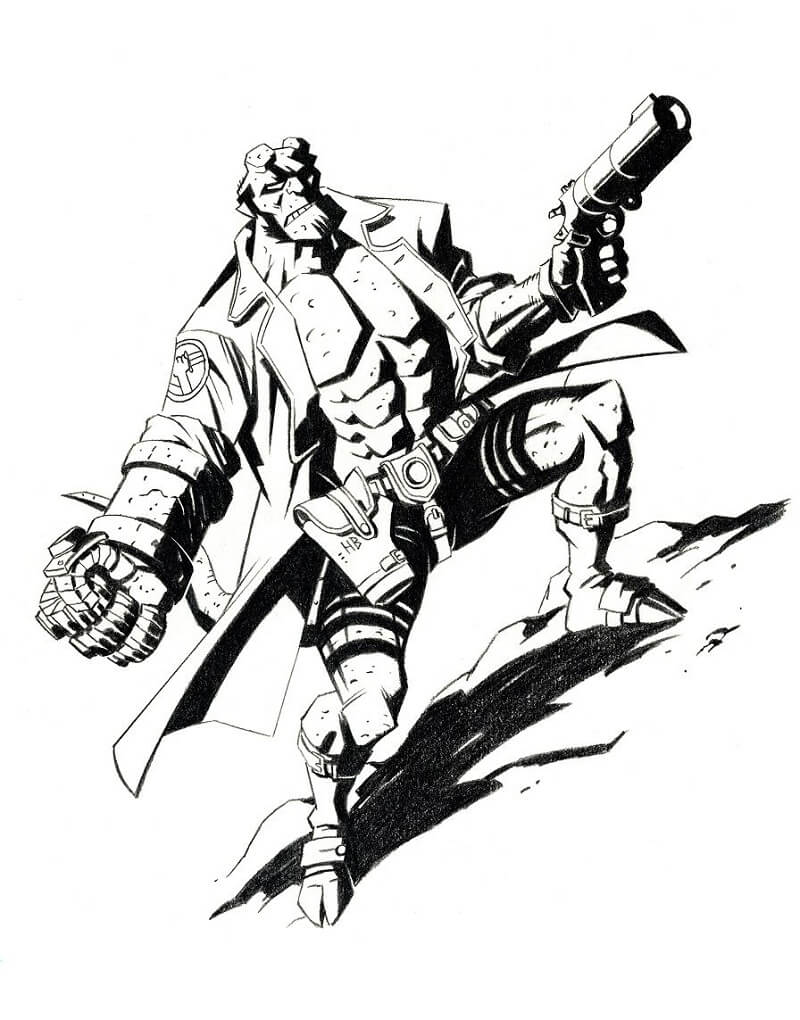 Desenho de Filme Hellboy 2 para colorir