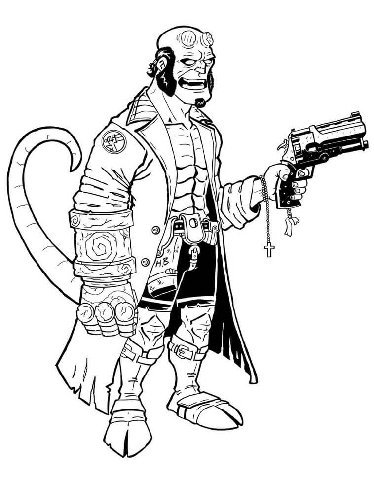 Desenho de Filme Hellboy 5 para colorir