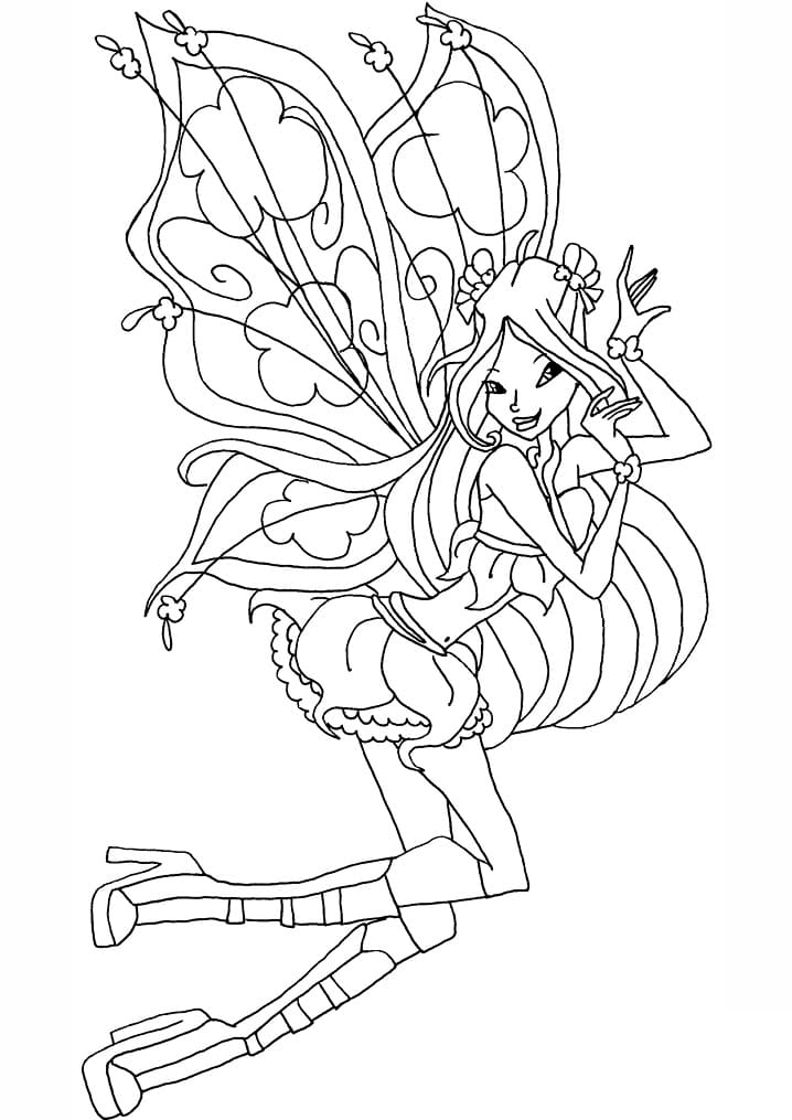 Desenho deFlora da Clube Winx 10 para colorir