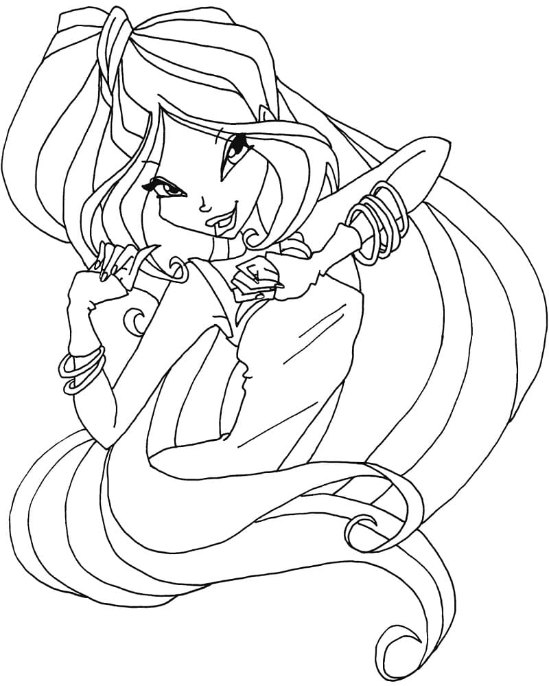 Desenho deFlora da Clube Winx 13 para colorir