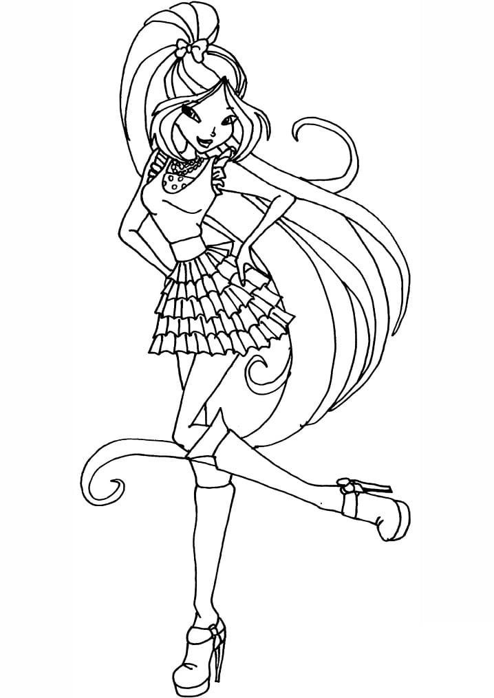 Desenho deFlora da Clube Winx 2 para colorir