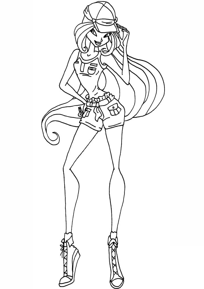 Desenho deFlora da Clube Winx 3 para colorir