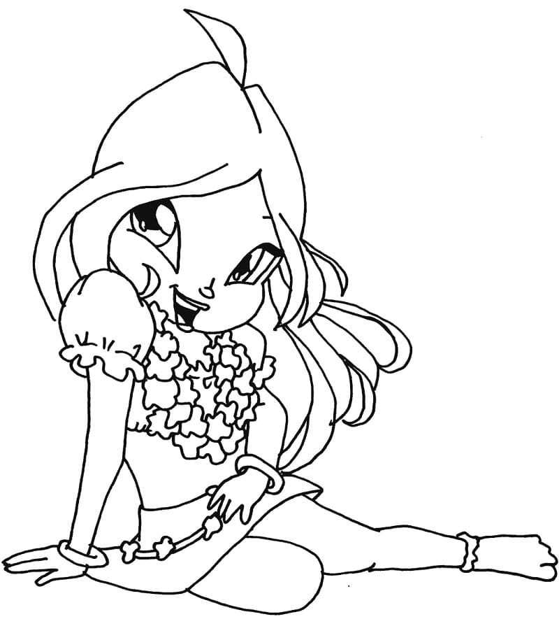 Desenho deFlora da Clube Winx 4 para colorir