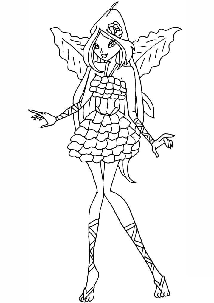 Desenho deFlora da Clube Winx 7 para colorir