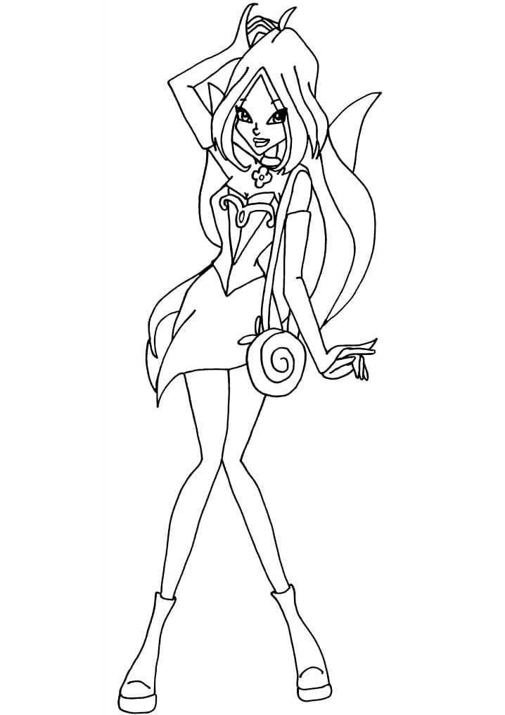 Desenho deFlora da Clube Winx 9 para colorir