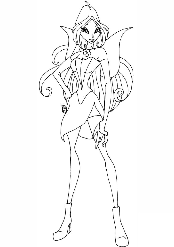 Desenho deFlora da Clube Winx para colorir