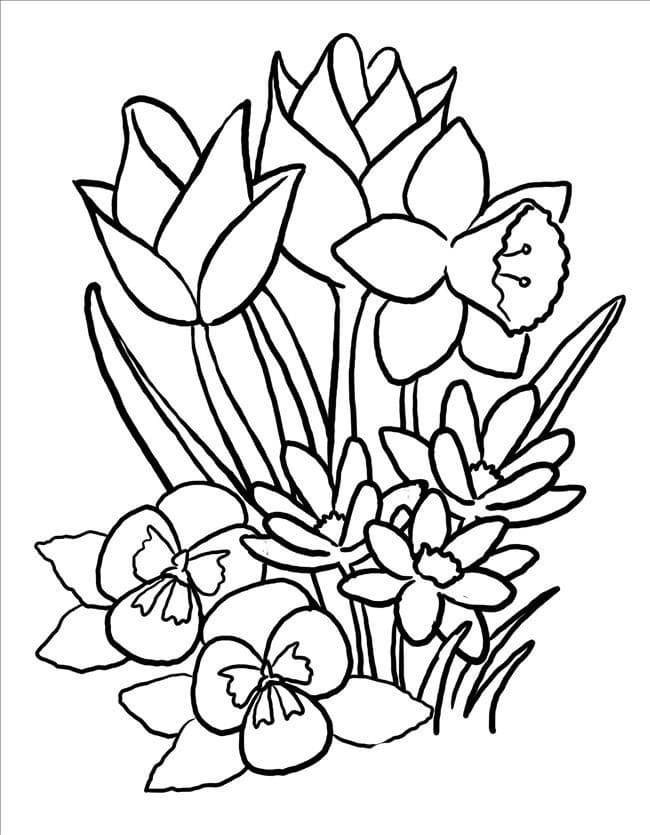 Desenho deFlores da Primavera 4 para colorir