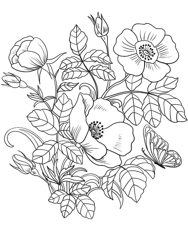 Desenho de Flores da Primavera 5 para colorir