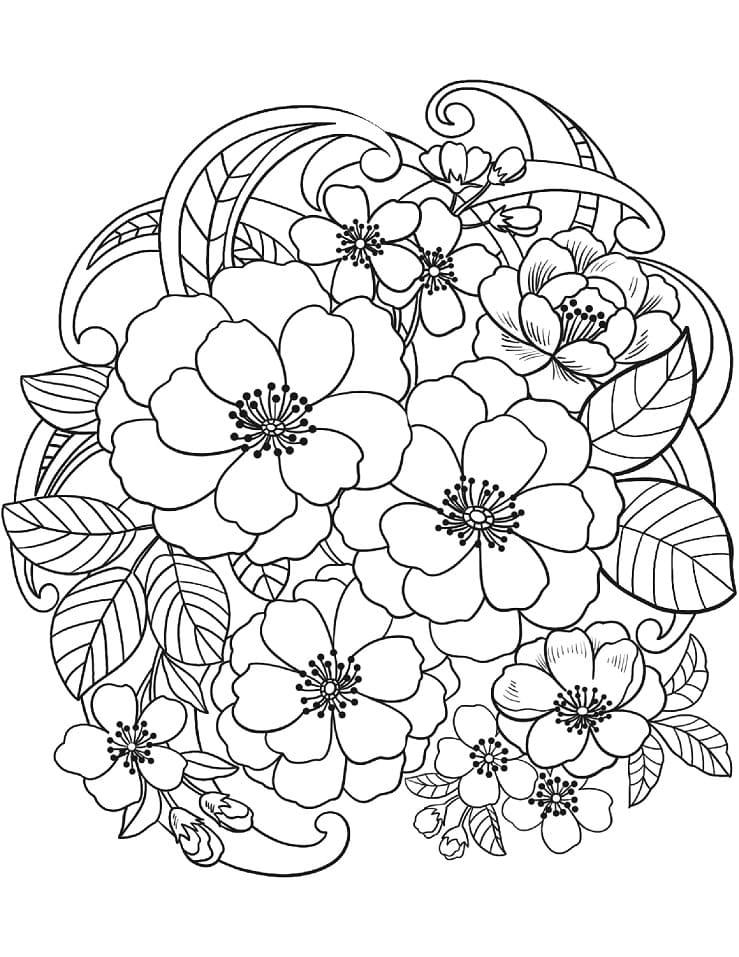 Desenho de Flores da Primavera 6 para colorir