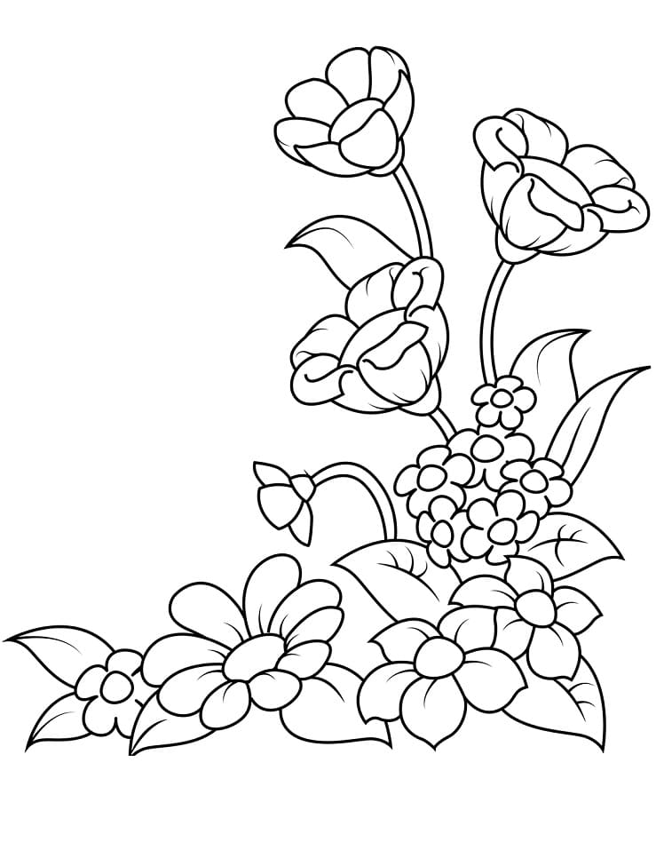 Desenho deFlores da Primavera para colorir