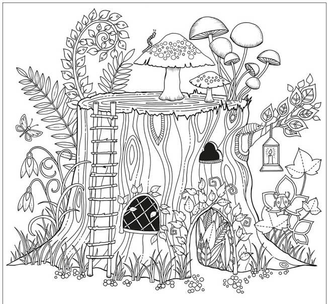 Desenho de Floresta Artificial para colorir