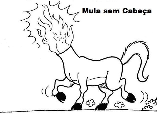 Desenho deFolclore Mula sem Cabeça para colorir