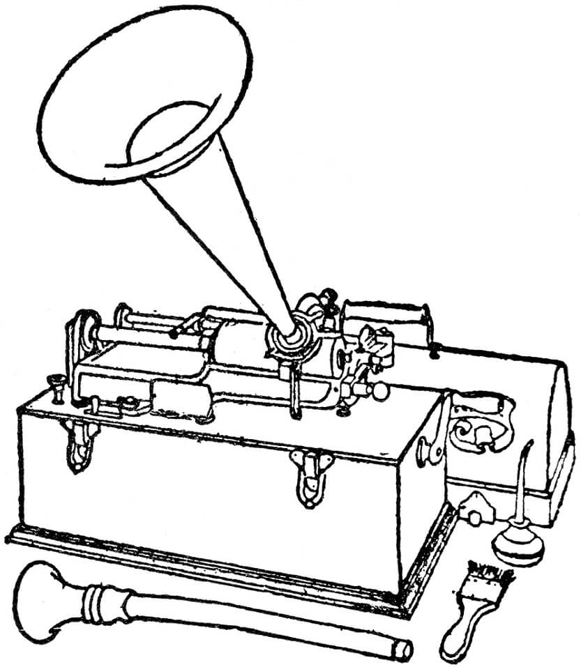 Desenho dedesenho fonógrafo para colorir 1 para colorir