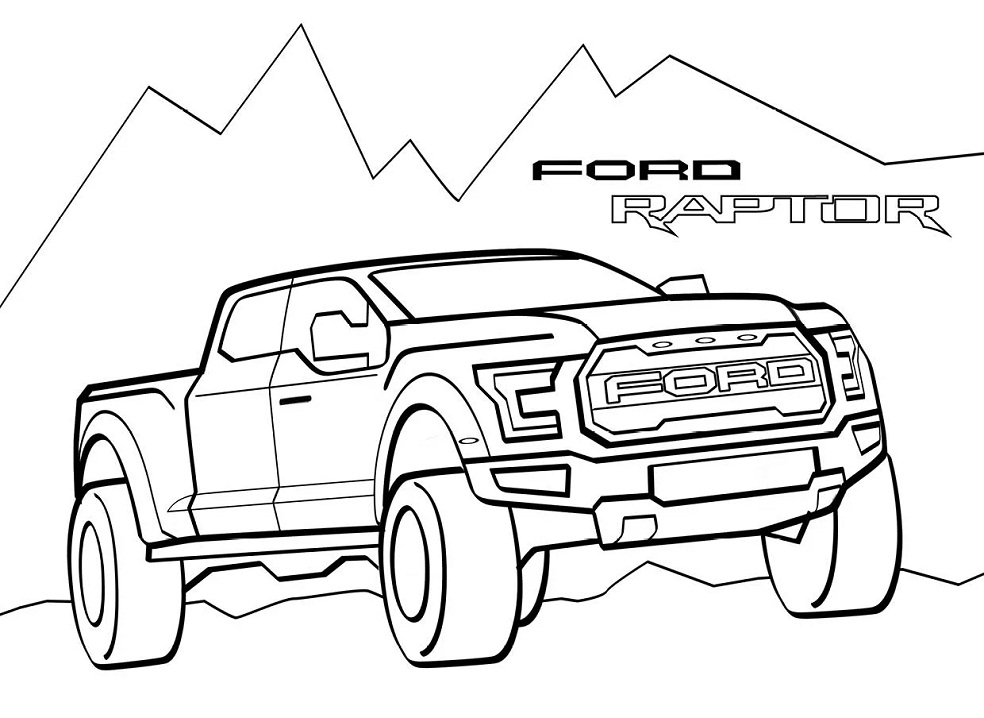 Desenho deFord Raptor 3 para colorir