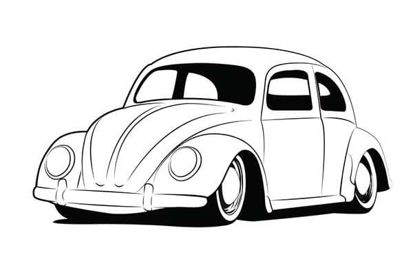 Desenhos de Fusca para colorir