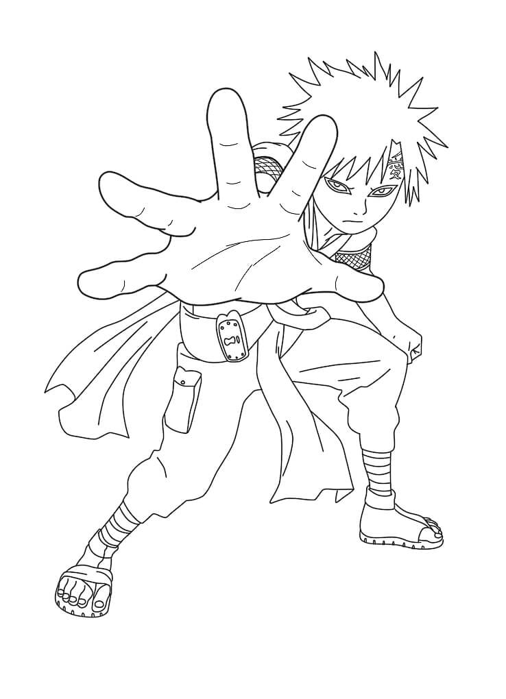 Desenhos de Gaara para colorir