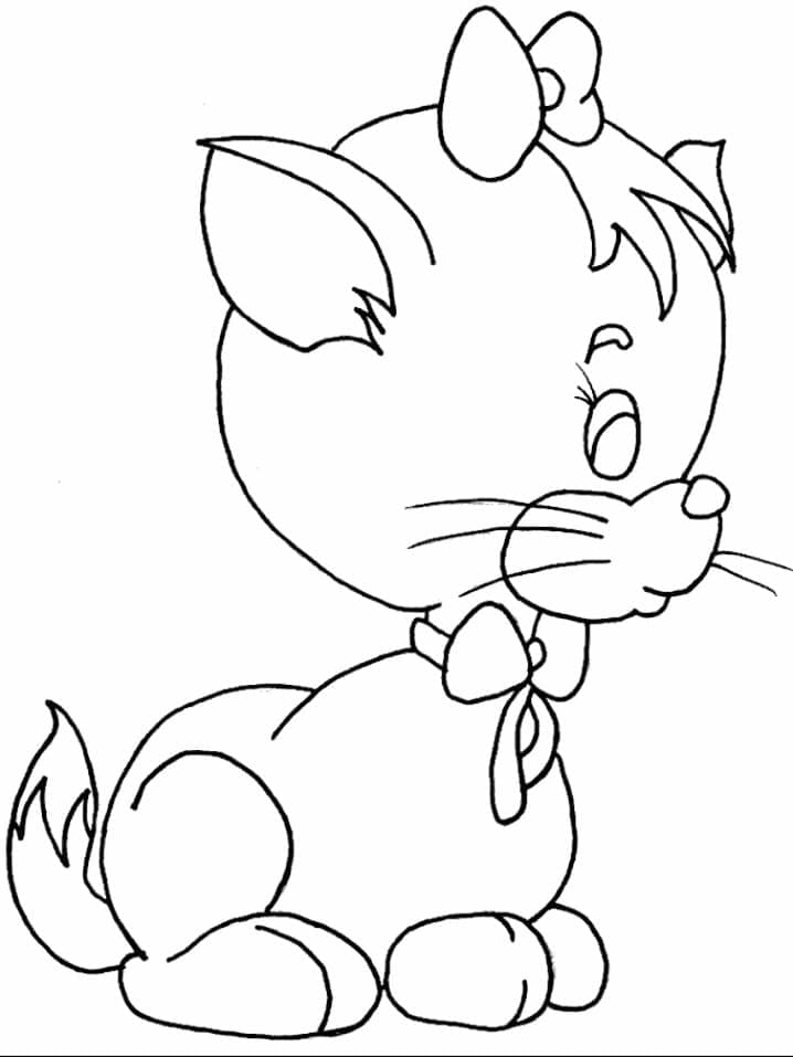 Desenho de Gatinha Adorável para colorir