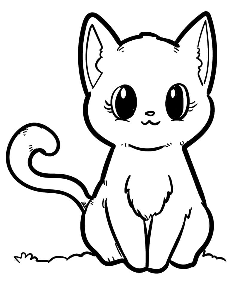 Desenho de Gatinha para colorir