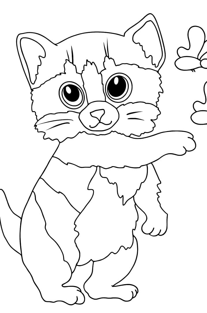 Desenho de Gatinho Adorável para colorir