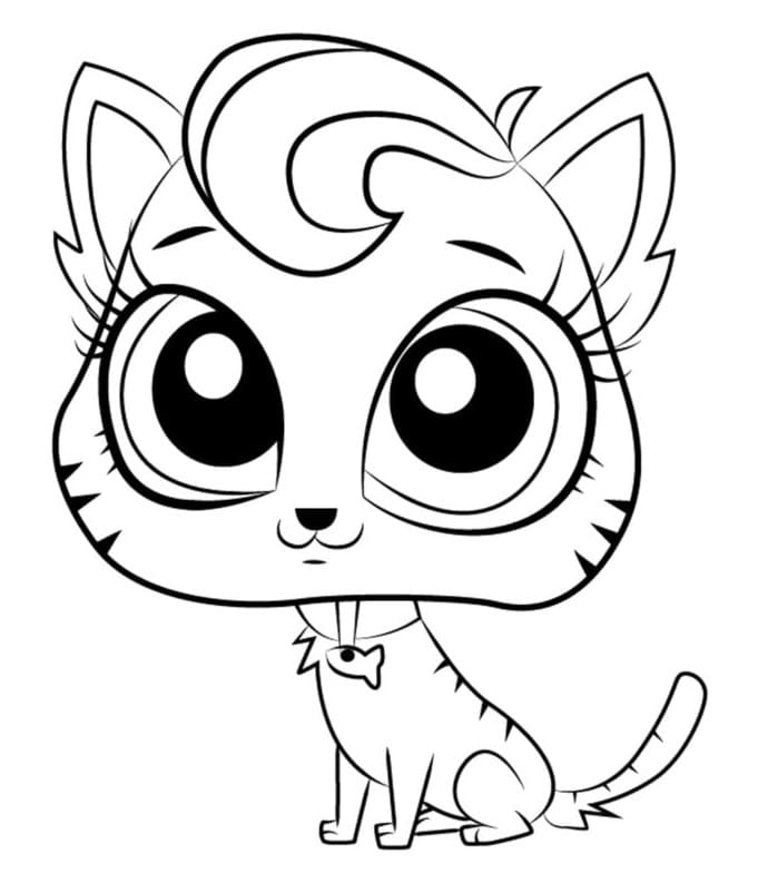 Desenho de Gatinho Littlest Pet Shop para colorir