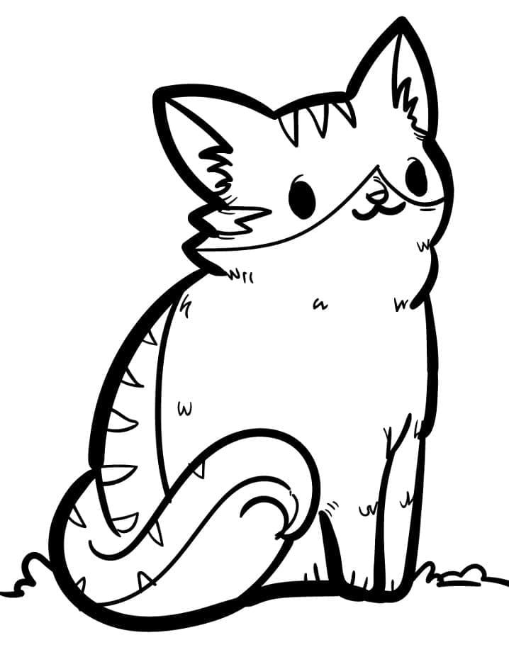 Desenho de Gatinho Sentado para colorir