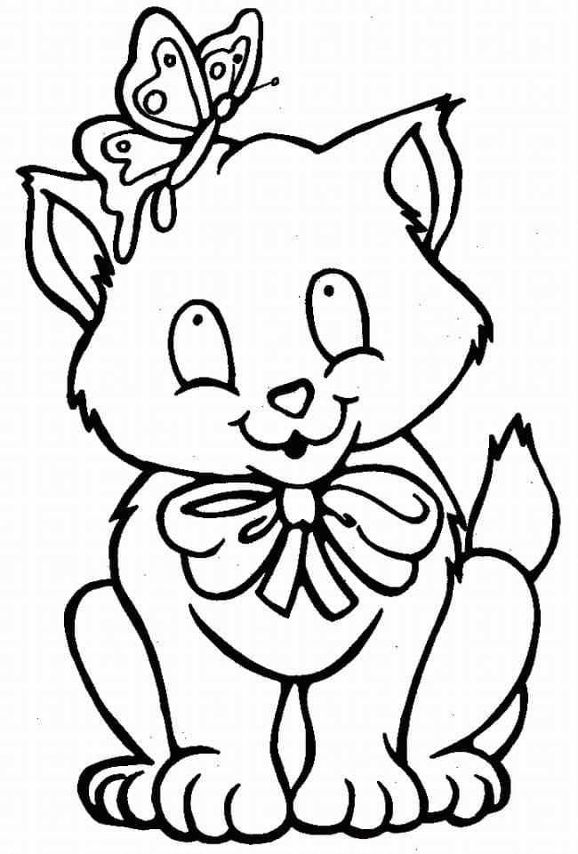 Desenho de Gatinho Sorrindo para colorir