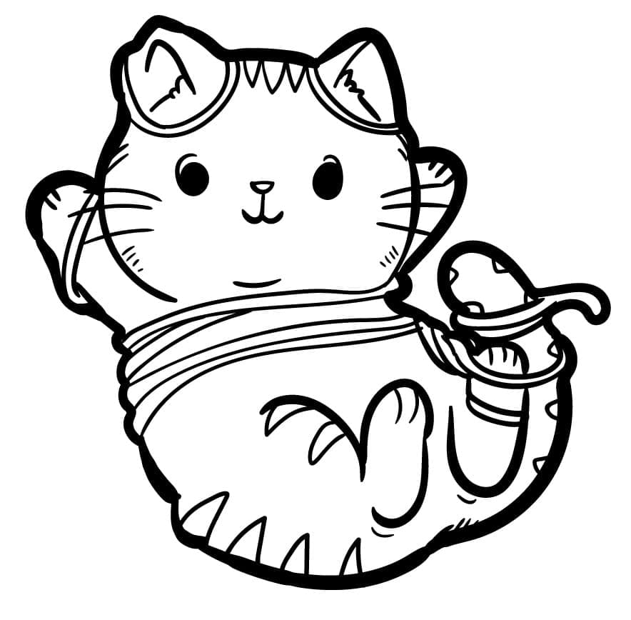 Desenho de Gatinho Travesso para colorir