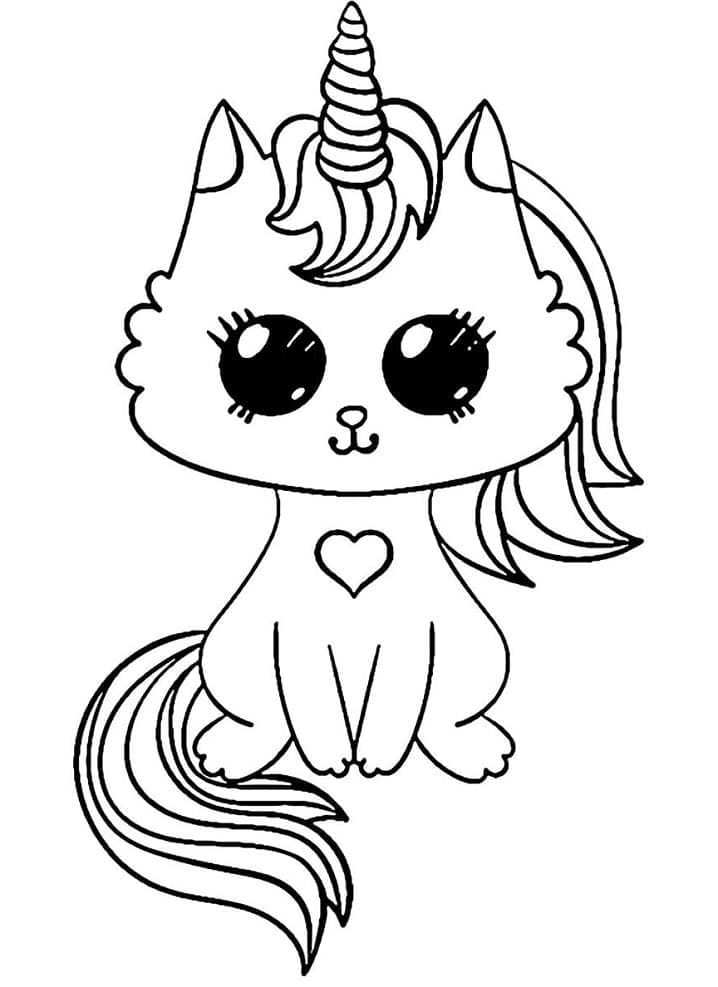 Desenho dedesenho gato unicórnio kawaii 2 para colorir para colorir