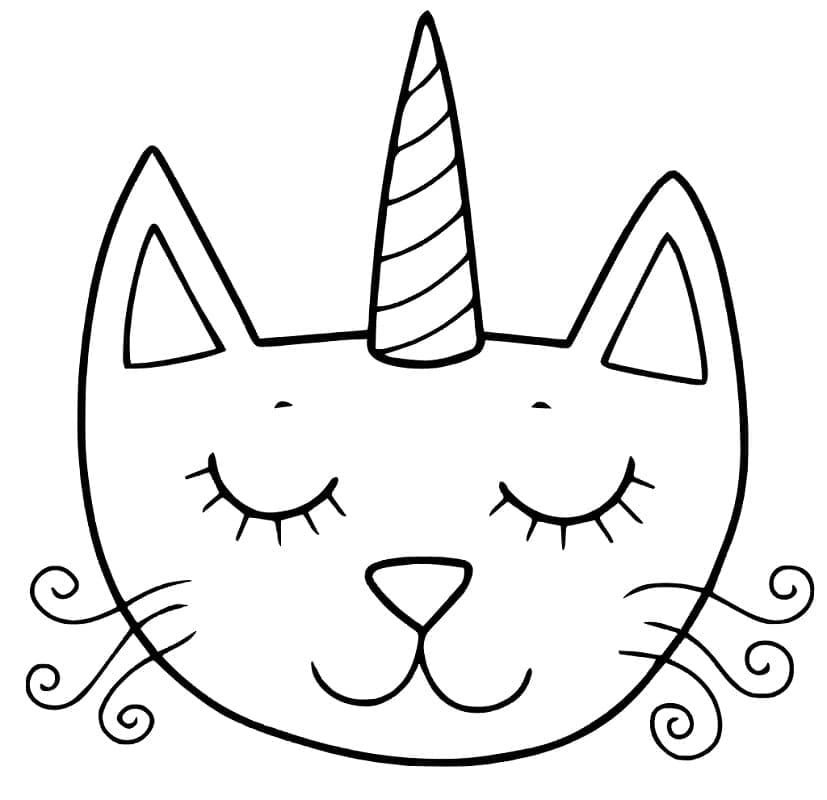 Desenho dedesenho gato unicórnio kawaii para colorir para colorir