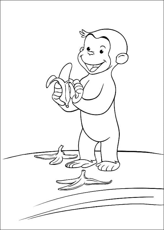 Desenho deGeorge com Banana para colorir