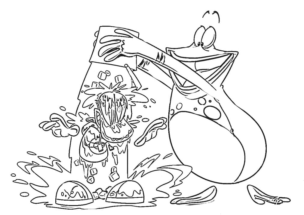 Desenho deGlobox e Rayman para colorir