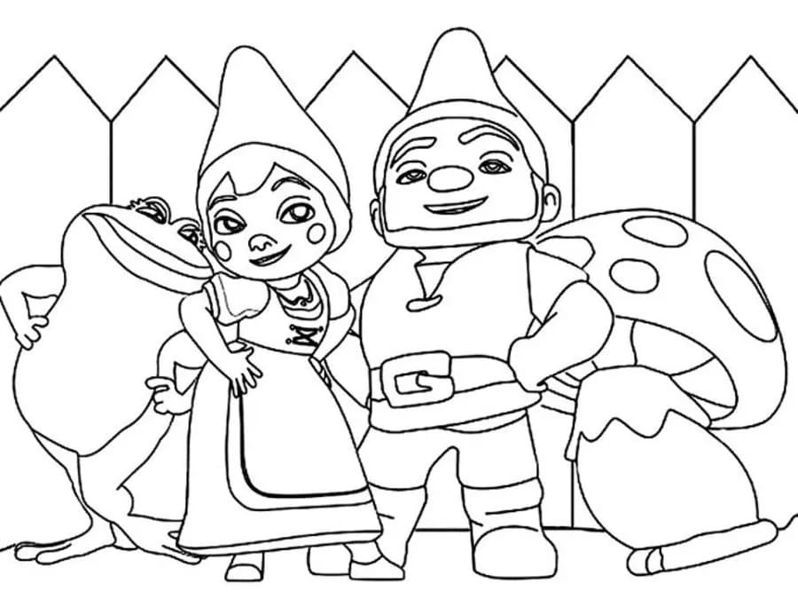 Desenhos de Gnomeu e Julieta para colorir