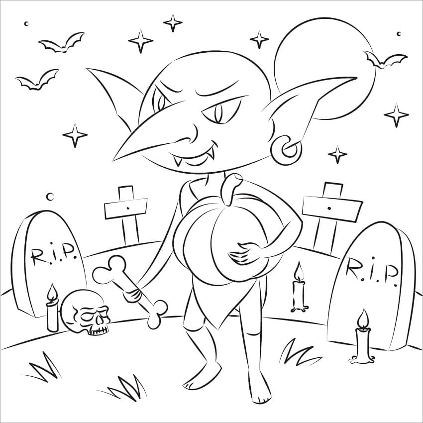 Desenho deGoblin e Abóbora para colorir