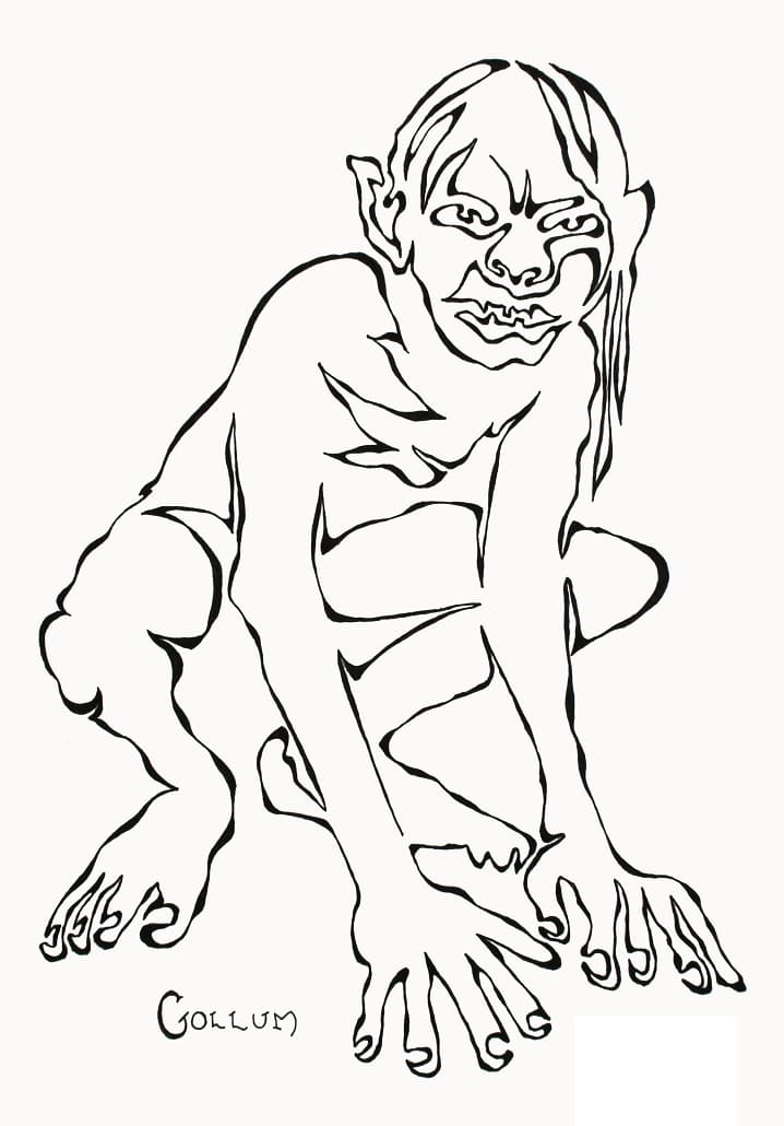 Desenho deGollum 4 para colorir