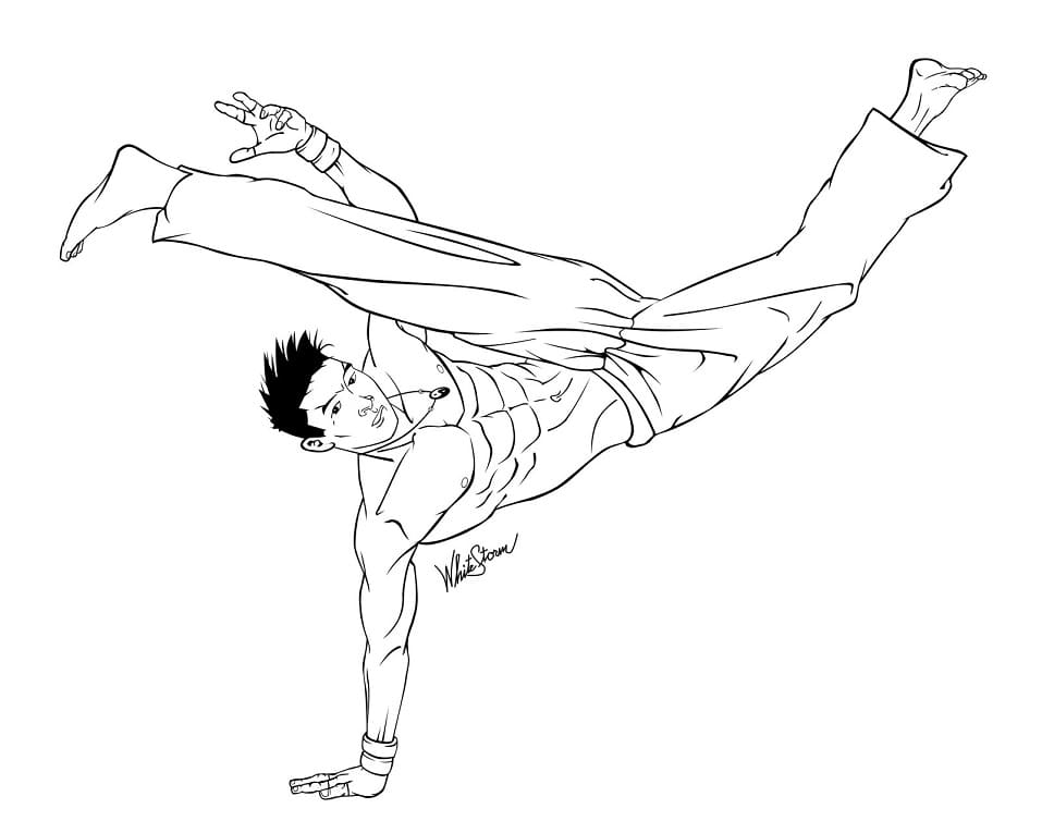 Desenho deGolpe de Capoeira para colorir