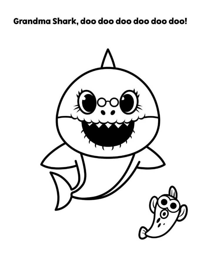 Desenho deGrandma Shark para colorir