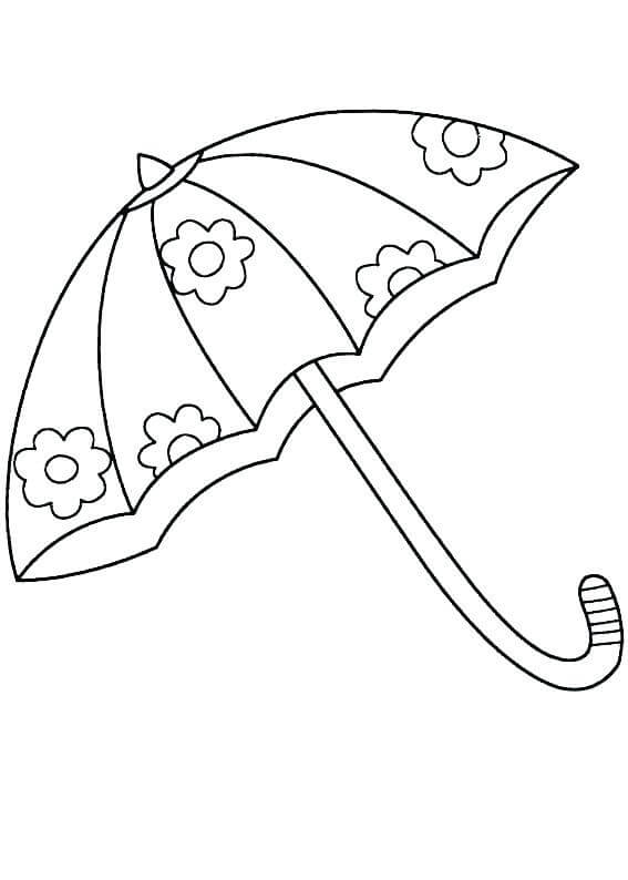 Desenho de Guarda-chuva Fofo para colorir