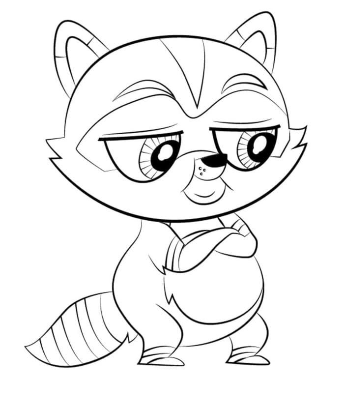 Desenho de Guaxinim Littlest Pet Shop para colorir