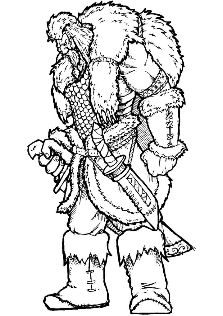 Desenho deGuerreiro Viking 1 para colorir