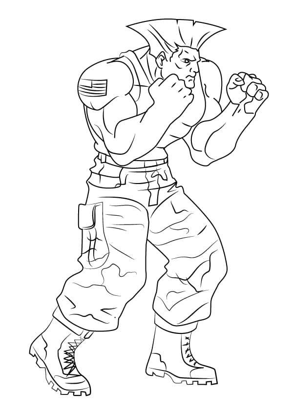 Desenho deGuile Street Fighter para colorir