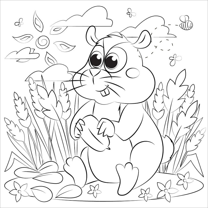 Desenho de Hamster Gordo 1 para colorir