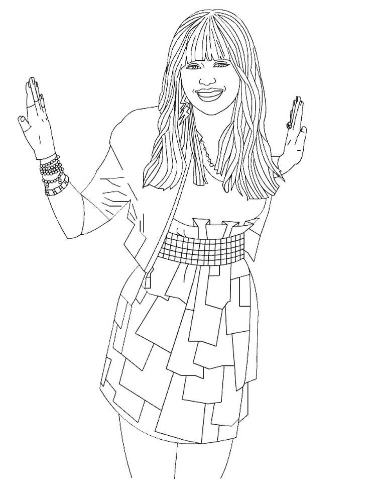 Desenho deHannah Montana 4 para colorir