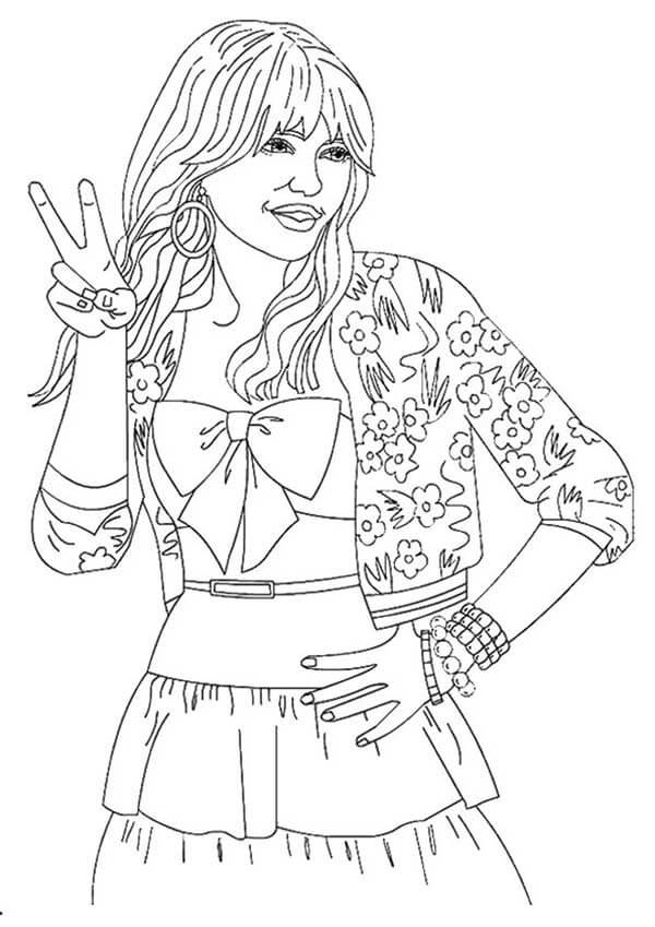 Desenho deHannah Montana 8 para colorir