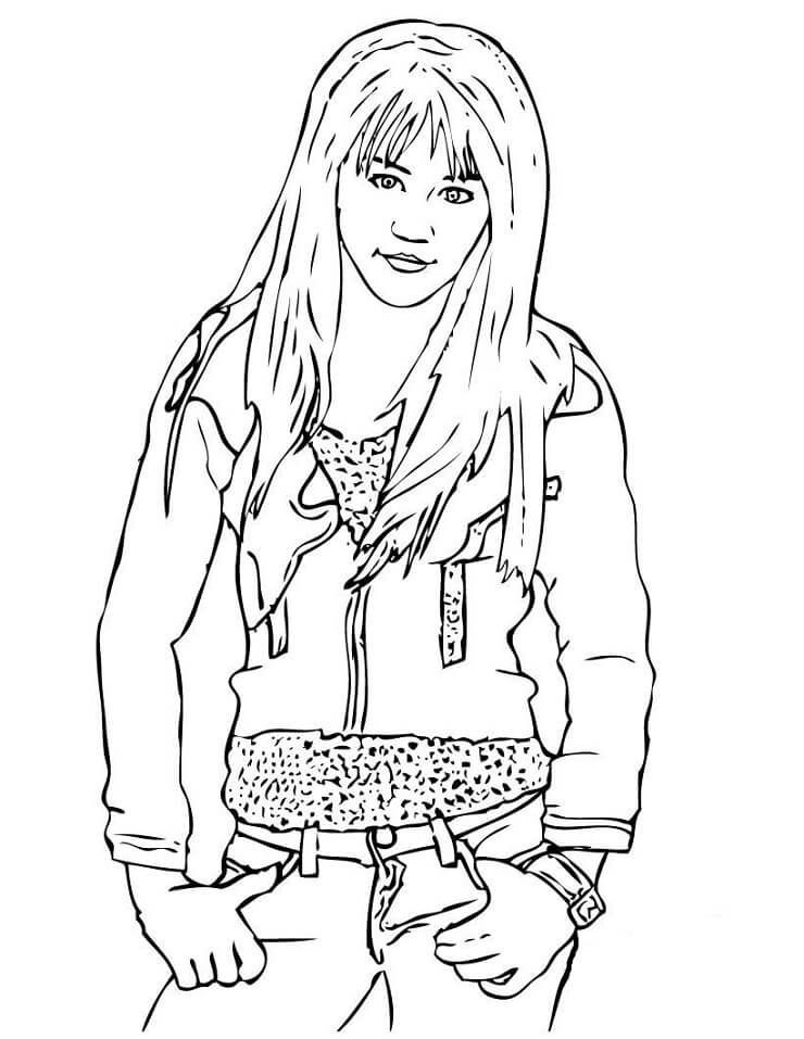 Desenho deHannah Montana Sorrindo para colorir