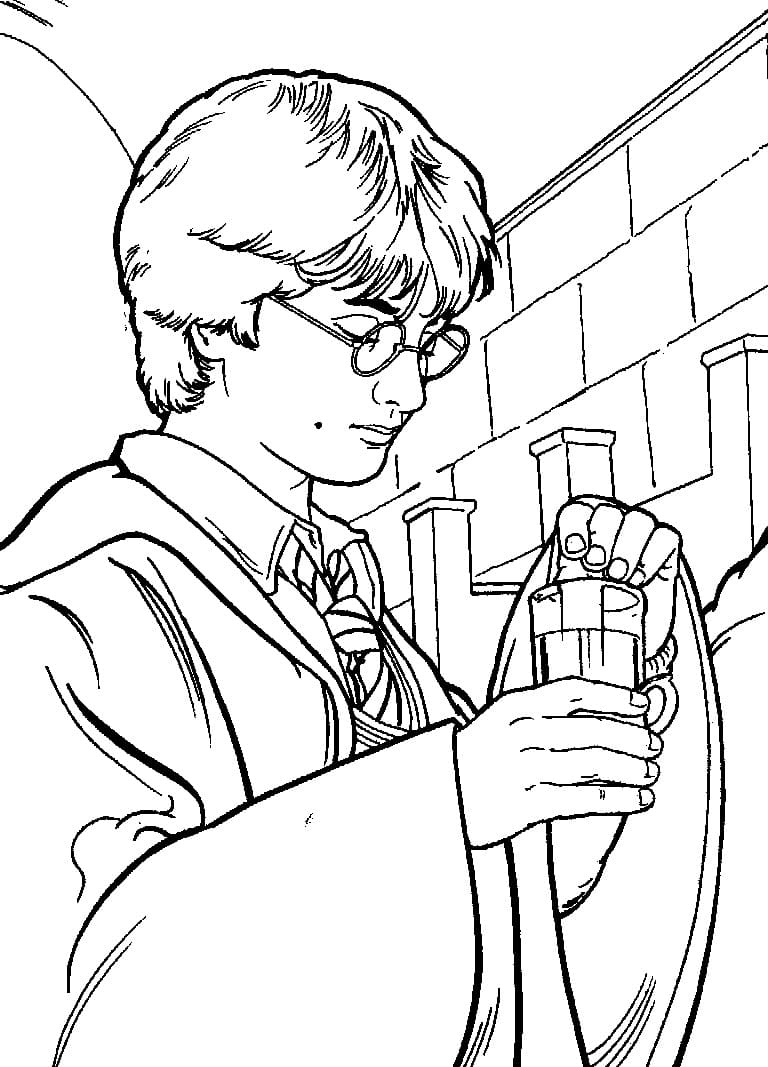 Desenho de Harry Potter 2 para colorir