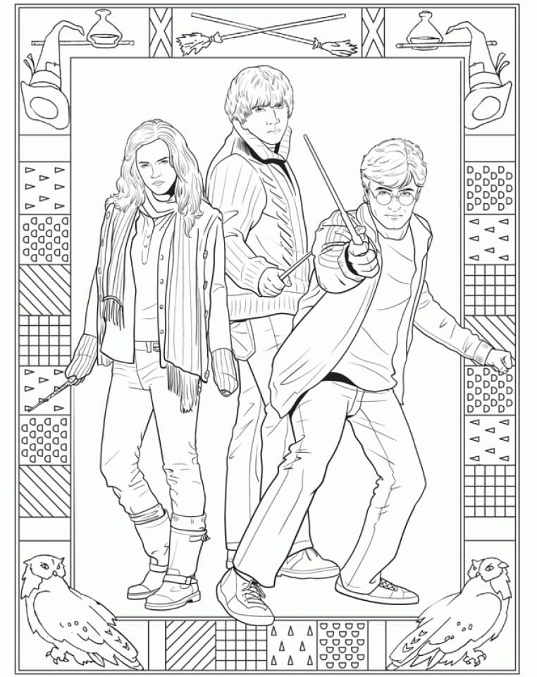 Desenho de Harry Potter 3 para colorir