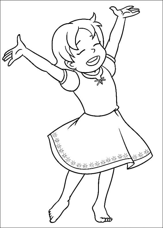 Desenho deHeidi Sorrindo para colorir