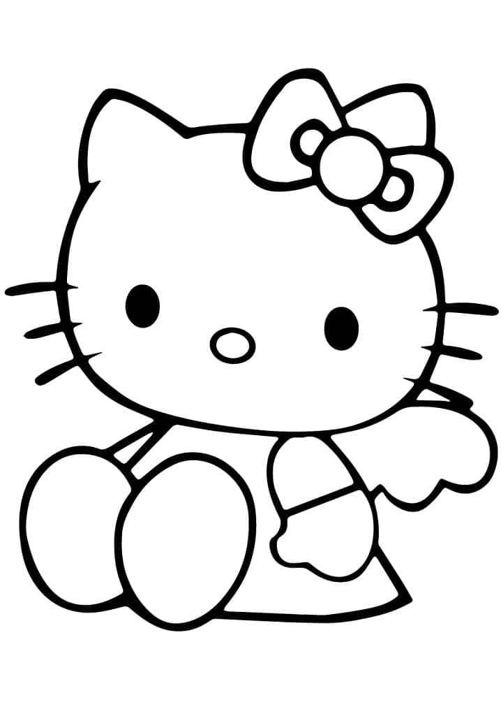 Desenho de Hello Kitty Fofa para colorir