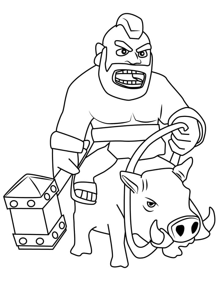 Desenho deHog Rider Clash of Clans para colorir