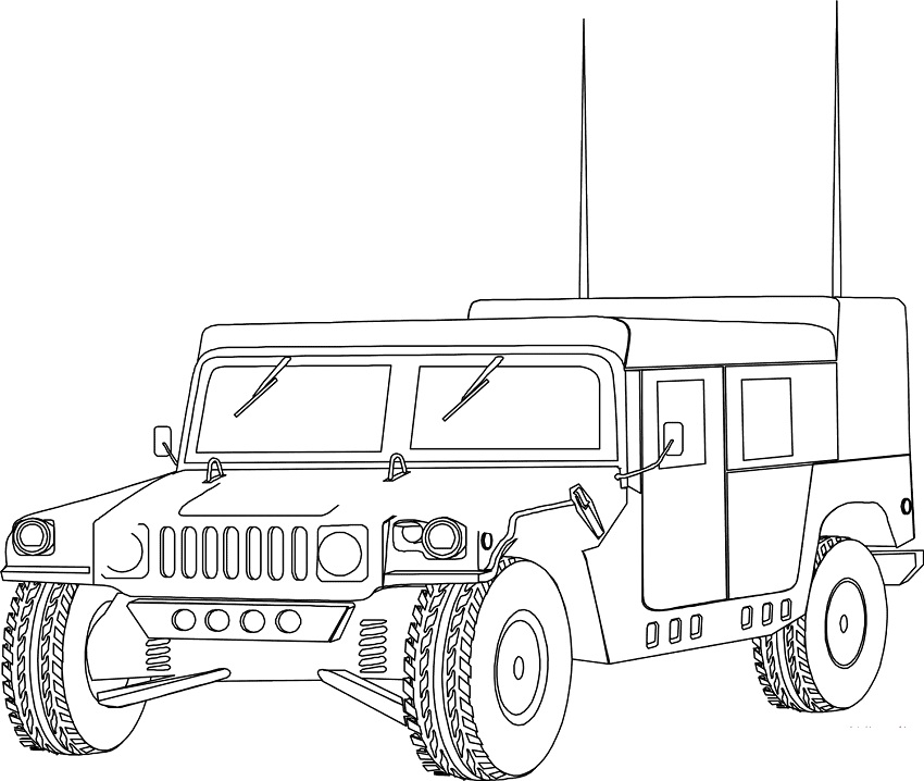 Desenho deHummer Humvee para colorir